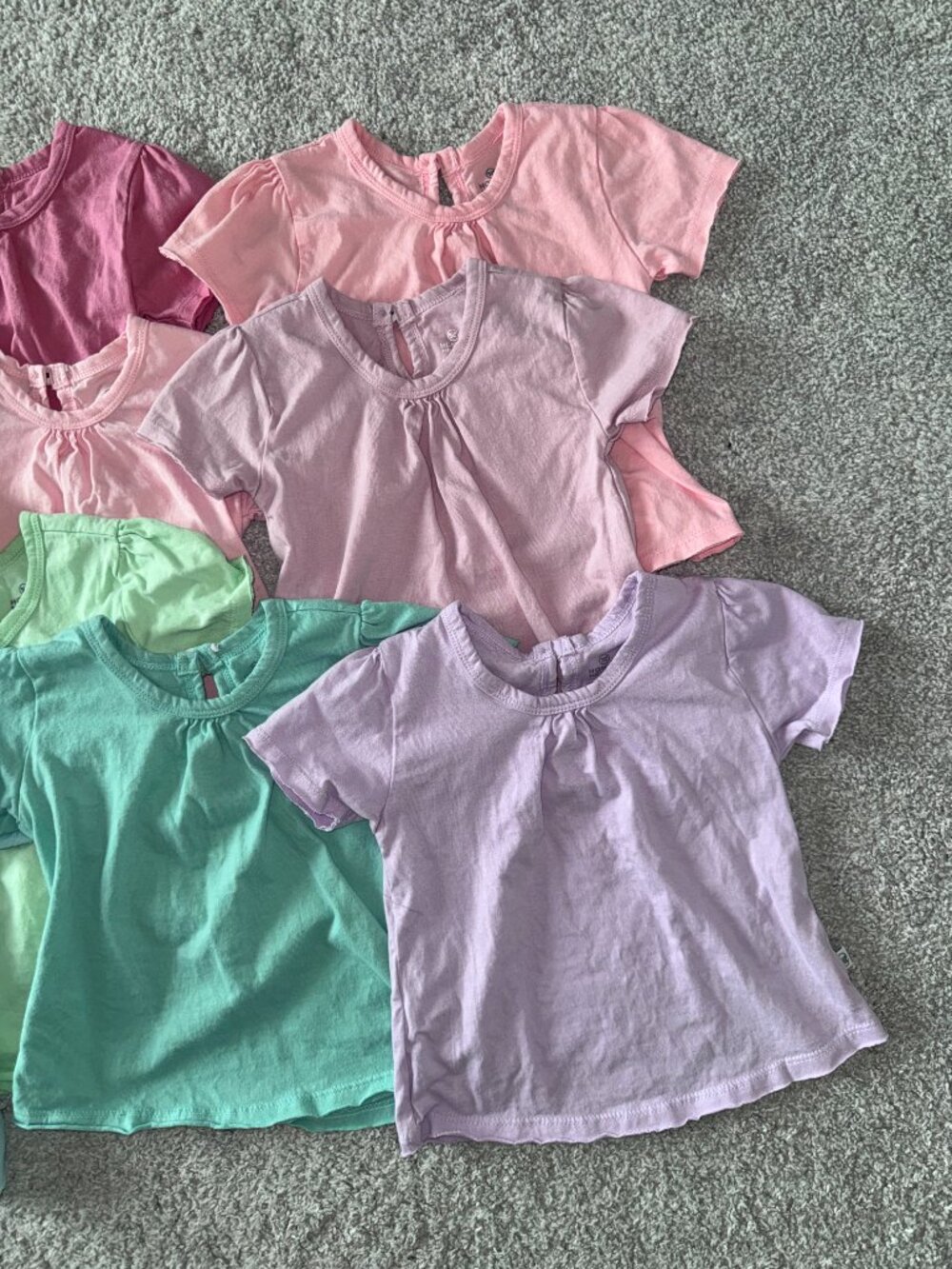 Girls 3T HonestBaby 100% Organic Cotton Toddler 10-Pack Puff Sleeve T-Shirts - Picture 7 of 11